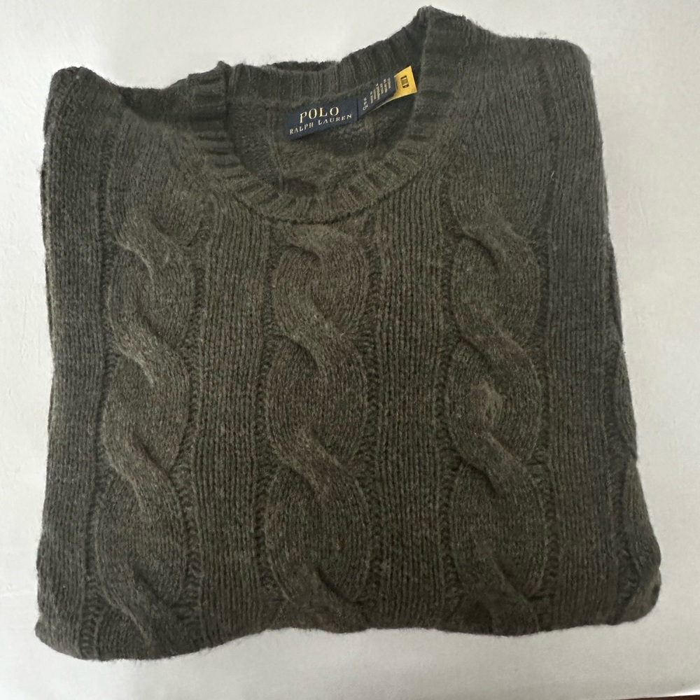 Ralph Lauren Women's Cable Knit Sweater - Olive Green